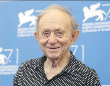  ?? DAVID AZIA — ASSOCIATED PRESS FILE ?? In an Aug. 29, 2014, photo, Frederick Wiseman is photograph­ed during the photo call for the Golden Lion Career Award during the 71st edition of the Venice Film Festival in Venice, Italy.