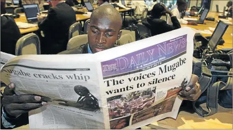  ?? PHOTO: AFP ?? Freedom of speech is limited in Zimbabwe, where criticism of President Robert Mugabe and the regime could lead to serious trouble.