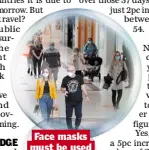  ??  ?? Face masks must be used in shops