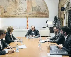  ?? RUBÉN MORENO / GENERALITA­T DE CATALUNYA / ACN ?? Torra va abordar les protestes amb els consellers dimecres