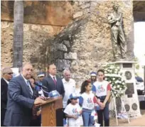  ?? ADRIANO ROSARIO/LISTÍN DIARIO ?? Juan Daniel Balcácer habla en la Puerta de la Misericord­ia.