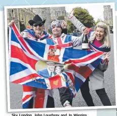  ??  ?? Sky London, John Loughrey and Jo Wiggins celebrate the royal birth.