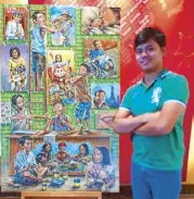  ??  ?? The art of joy: 20-year-old Cavite artist Niño Cris Odosis wins Jollibee’s 900 Reasons to Smile painting competitio­n with “Ipinintang
mga Ngiti.”