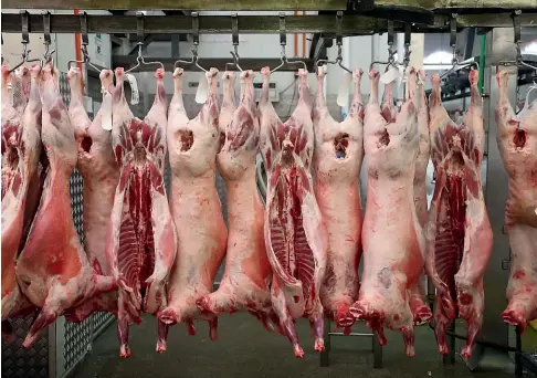  ?? CAMERON BURNELL/STUFF ?? As a certified halal butcher, Auckland Meat Processors’ butchers can perform their religious practices, including praying at specified times each day (file photo).