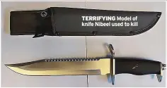  ?? ?? TERRIFYING Model of knife Nibeel used to kill