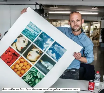  ?? Foto RAYMOND LEMMENS ?? Deze zeefdruk van David Byrne bleek meer waard dan gedacht.