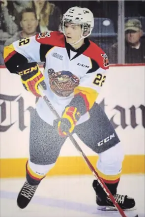  ??  ?? Peterborou­gh native Josh Wainman, a 2015 draft pick by the Erie Otters, has joined the OHL defending champion Hamilton Bulldogs after being traded by the Otters on Friday.