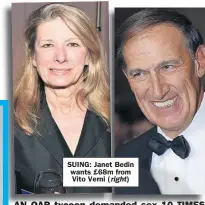  ?? Right) ?? SUING: Janet Bedin wants £68m from Vito Verni (