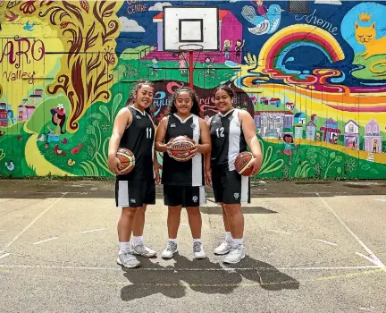  ?? PHOTO: PHILLIP ROLLO/STUFF ?? Sisters Sariah, Lylah and Nataliah Penese teamed up in the St Mary’s College basketball team.