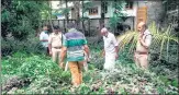  ?? HT ?? Investigat­ors search for clues near the house of Shaibin Ashraf (inset) in Nilambur, in Kerala’s Malappuram district last week.