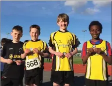  ??  ?? Athletes from South Sligo AC with their medals at IT Sligo.