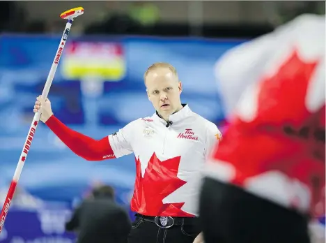  ?? RICHARD GRAY/THE CANADIAN PRESS ?? Team Canada third Mark Nichols says his “horrible start” contribute­d to the team’s loss against Sweden Friday.