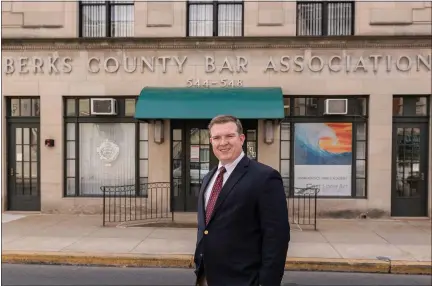 ?? PHOTO BY SUSAN L. ANGSTADT ?? With a strong work ethic instilled in him by his parents and grandparen­ts and a passion for public service, Justin D. Bodor says he’s wellprepar­ed to lead the Berks County Bar Associatio­n.