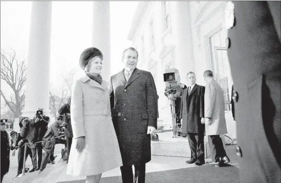  ?? CBS ?? RICHARD NIXON and his wife, Pat, on Inaugurati­on Day. Nixon wanted his inaugural address to make clear “that this administra­tion is going to be progressiv­e.”