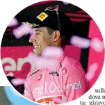  ?? (LaPresse) ?? Velocista Alberto Dainese, veneto di Abano Terme, 24 anni, ha vinto in volata l’11ª tappa del Giro battendo Gaviria. Nel tondo Lopez Perez in rosa