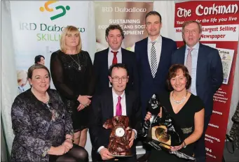  ??  ?? Kieran and Helen Linehan of the Ayrton Group in Newmarket (formerly Health & Safety Services), who won the Duhallow Business of the Year Award, pictured with Maura Walsh (CEO IRD Duhallow), Siobhan Murphy (Group Sales & Marketing Manager...
