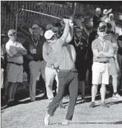  ?? Photograph­s by Robert Laberge Getty Images ?? “I’M HITTING the ball farther than I ever have,” says Zach Johnson, playing at the 11th hole Friday.