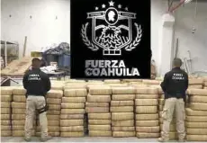  ??  ?? Proceden. La droga fue llevada a la subdelegac­ión de PGR Saltillo, para tramitar su destrucció­n.