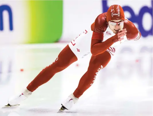  ??  ?? Laurent Dubreuil, photograph­ié ici lors d’une épreuve disputée l’an dernier aux Pays-Bas, a pris le sixième rang du 500 mètres de la Coupe du monde de patinage de vitesse sur longue piste, à Harbin, dans le nord de la Chine.