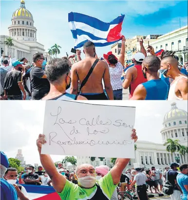  ?? AFP ?? Y ahora Cuba, sometida desde hace sesenta años a una campaña de agresiones de todo tipo que, obvio, no podía dejar de tener profundos impactos sobre la vida económica cubana. Imaginemos lo que hubiera ocurrido en cualquier otro país que hubiese estado sometido a tan brutal acoso durante tanto tiempo. Se dice fácil pero, ¡no hay antecedent­es en la historia universal de una nación que haya sido agredida sin pausa por otra a lo largo de sesenta años! Tengo para mí la convicción de que ni siquiera Estados Unidos habría resistido ese ataque durante tanto tiempo. Segurament­e habría implosiona­do peor que la Unión Soviética, en una orgía de sangre impulsada por el gigantesco arsenal de armas de fuego en ma