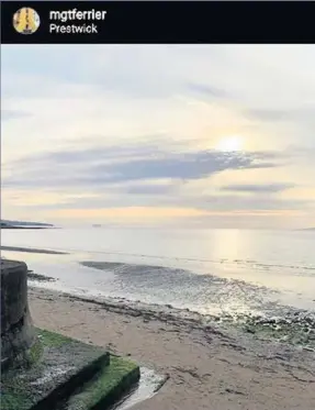  ??  ?? Life’s a beach A picture from Margaret Ferrier’s visit to Prestwick