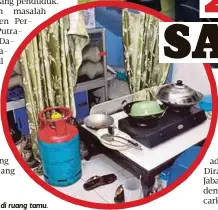  ??  ?? DAPUR yang ditempatka­n di ruang tamu.