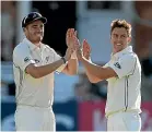  ?? GETTY IMAGES ?? Tim Southee, left, and Trent Boult will be looking to add to their wickets haul.