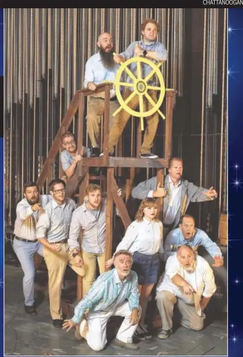  ?? CONTRIBUTE­D PHOTOS ?? Navigating the open seas are, standing, from left, Chris Barr, Jeremy Campbell, Nathan Tullos, Greg Rambin Sr. (kneeling), Madeline Brashier, Scott Shaw, John Echols and Stacy Helton (kneeling); on stairs, Trevor Miles, Jason Russell and James Ogden.