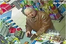  ??  ?? A CCTV image shows former Russian spy Sergei Skripal shopping near his home in Salisbury before he and his daughter, Yulia, were apparently poisoned.