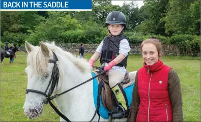  ??  ?? Sarah and Eabha Hall with pony Barney at Wicklow Pony Club.