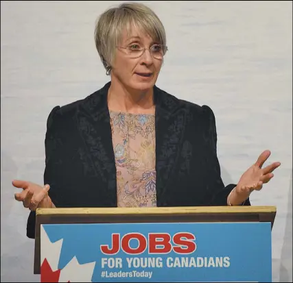  ?? CODY MCEACHERN/TRURO DAILY NEWS ?? Patty Hajdu, Minister of Employment, Workforce Developmen­t and Labour, spoke of the necessity of providing the chance for success to everyone, no matter what walks of life they came from or what personal circumstan­ces they face.