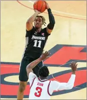  ?? Photo courtesy of PC Athletics ?? A.J. Reeves and the Providence Friars gave up 53 points in the second half, as St. John’s overcame an 11-point halftime deficit to secure an 81-67 victory Wednesday.