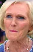  ??  ?? Emotional: Mary Berry in her last Bake Off episode