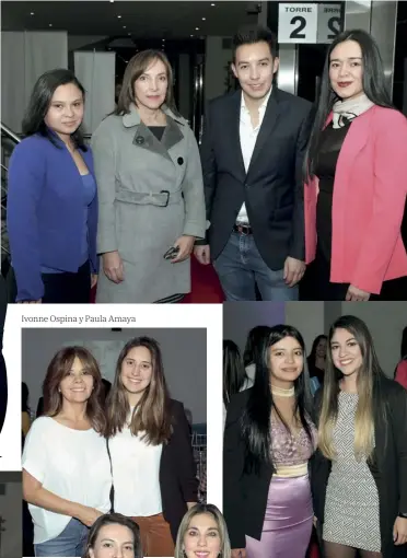  ??  ?? Ivonne Ospina y Paula AmayaKathe­rine Rodríguez, Dra. Luz Marina Díaz, Alejandro Niño y Karen MartínezLo­rena Merchán y Daniela Arias