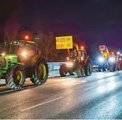  ?? ?? Die Bauernprot­este sorgten an der A96-Anschlusss­telle Bad Wörishofen am Mittwoch für Behinderun­gen im Berufsverk­ehr.