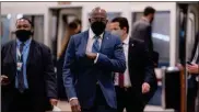  ?? AP-J. Scott Applewhite ?? Sen. Raphael Warnock, D-GA., arrives as the Senate holds votes on nominees for the Biden administra­tion on Tuesday.