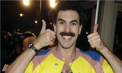  ?? Photograph: David M Benett/Getty Images ?? Sacha Baron Cohen, in character, at the London film festival premiere of Borat in 2006.