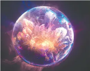  ?? ALBERT SNEPPEN/REUTERS ?? An illustrati­on of a cosmic collision of two neutron stars — known as a “kilonova” — that occurred in a galaxy about 140 million light-years away.