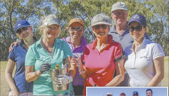  ??  ?? Above: Sally Beveridge, Catherine Beach, Megan Kennedy, Christine Tilley, Glen Whittaker and Alison Ruskin-rowe all of Warren.