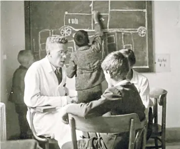  ??  ?? Dr Hans Asperger at the children’s clinic of Vienna University in the Thirties. He is said to have actively collaborat­ed with the Nazis