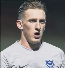  ??  ?? READY FOR BATTLE Pompey winger Ronan Curtis