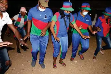  ?? Photo: Contribute­d ?? Swapo’s youth wing… Some of the SPYL members at their pop-up event.