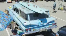  ?? CAM HUTCHINS ?? This incredible 1960 Chevrolet Brookswood wagon — spotted at last weekend’s Coastal Swap Meet in Abbotsford — was the first two-door version of this type of wagon our columnist has ever seen.