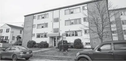  ?? TIM KROCHAK • THE CHRONICLE HERALD ?? Nadia Gonzales was found stabbed to death June 16, 2017, in a stairwell at this apartment building at 33 Hastings Dr seen in Dartmouth last month. Two people are on trial on charges of first-degree murder and attempting to murder a man who was with Gonzales.