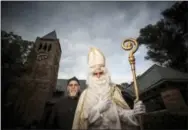  ?? PHOTO BY VERN EVANS ?? Rick Galiher plays Saint Nicholas in Krampus Los Angeles’ theatrical production at the Church of the Angels in Pasadena Dec. 11.