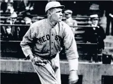  ?? /DODGERS MUSEUM ?? Babe Ruth con 21 años fue la estrella de la Serie Mundial que los Medias Rojas le ganaron a los Dodgers en 1916.