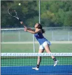  ?? File photo ?? Cumberland No. 2 singles player Salma Taghzout helped the Clippers beat Mount, 5-2.