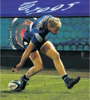  ??  ?? Rhys Priestland scores Bath’s first try