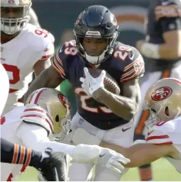  ??  ?? “He’ll stick his nose in there,” RB coach Charles London said of Tarik Cohen.
