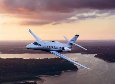  ??  ?? ABOVE: The Cessna Citation Latitude flies as fast as 826kph to a destinatio­n 5,000 km away